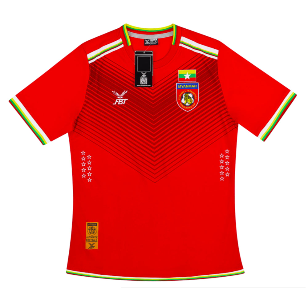 Maillot domicile rouge FB du Myanmar 2015/16 à manches courtes
